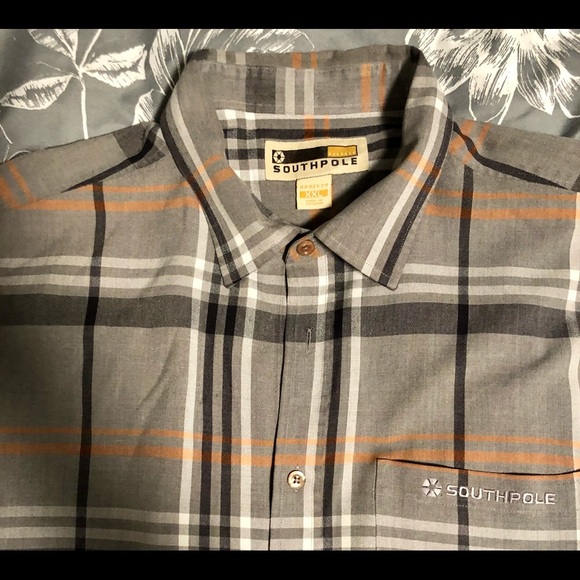 VTG SOUTHPOLE men’s button down shirt XXL grey - Picture 4 of 7